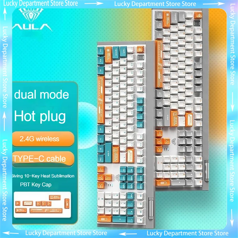 

Aula F3050 2.4g+wired Dual Mode Hot-swappable 108 Key Gaming Office Mechanical Keyboard For Desktop Laptops