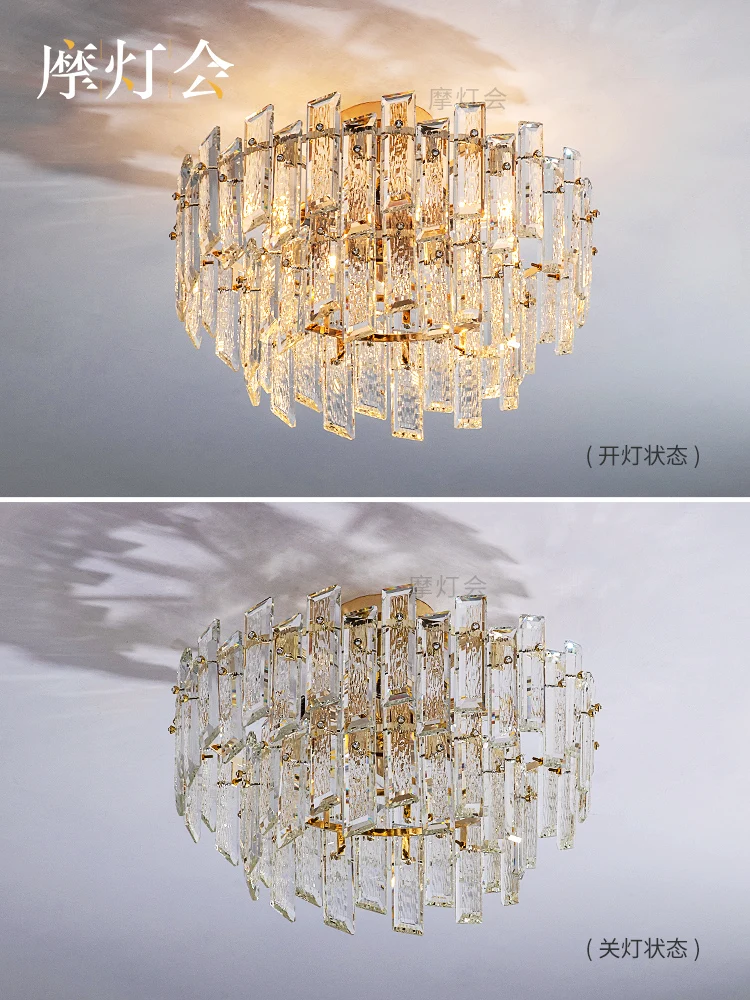 

Минималистичная потолочная лампа в стиле пост-модерн, роскошный хрустальный потолочный светильник для спальни, кабинета, креативная лампа для комнаты