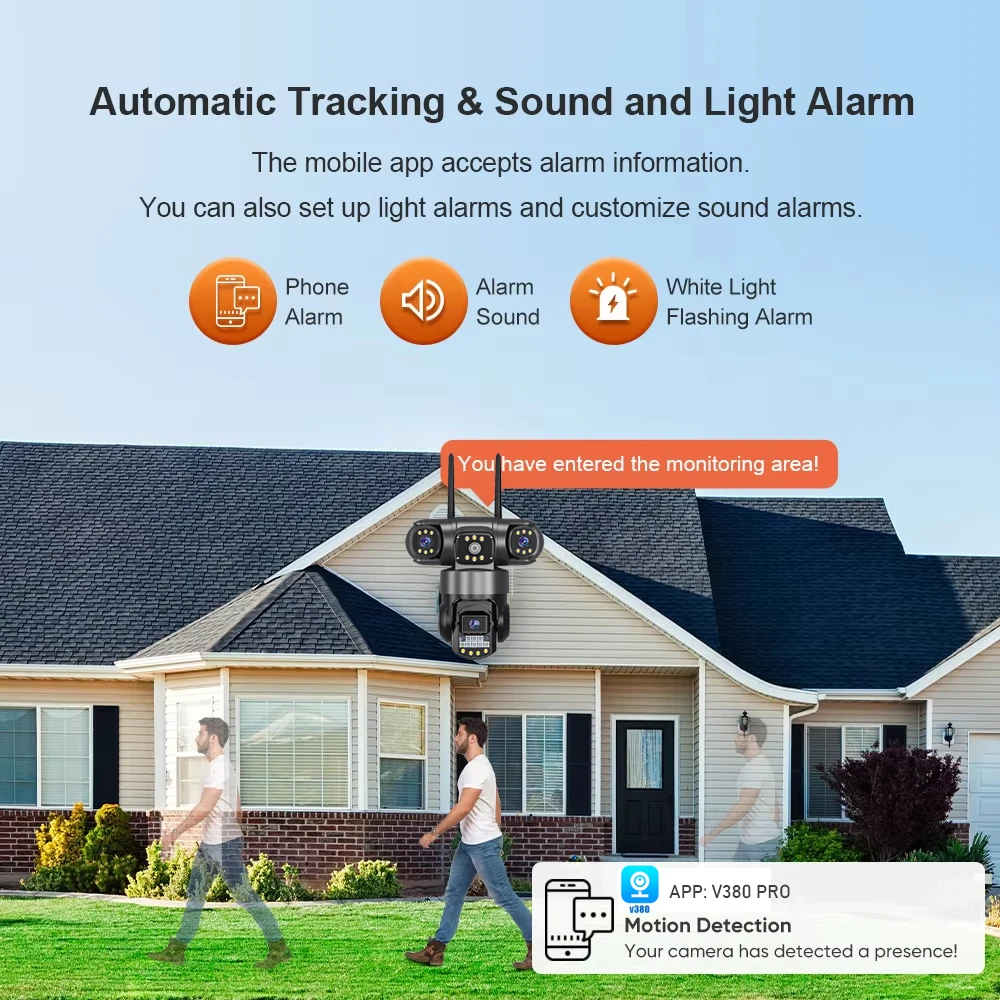 12MP Triple Lens 10X Zoom Camera 4G Sim Card 3 Screen 6K Security Outdoors Home Surveillance P2P Wireless WiFi Video Monitor 3
