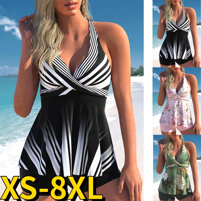 

2023 Women Set Swimsuit Two-piece Set Swimsuit Summer Swimwear Vintage Print Bathing Suit Bikinis Women Sexy High Waist Bikini