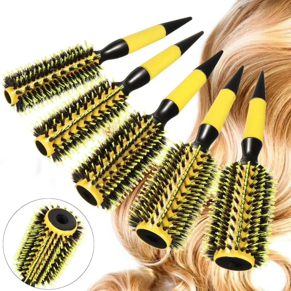 Aluminum Tube Curly Hair Comb Beauty Comb Pig Sideburns Solid Wood Durable Portable Rolling Cleaning