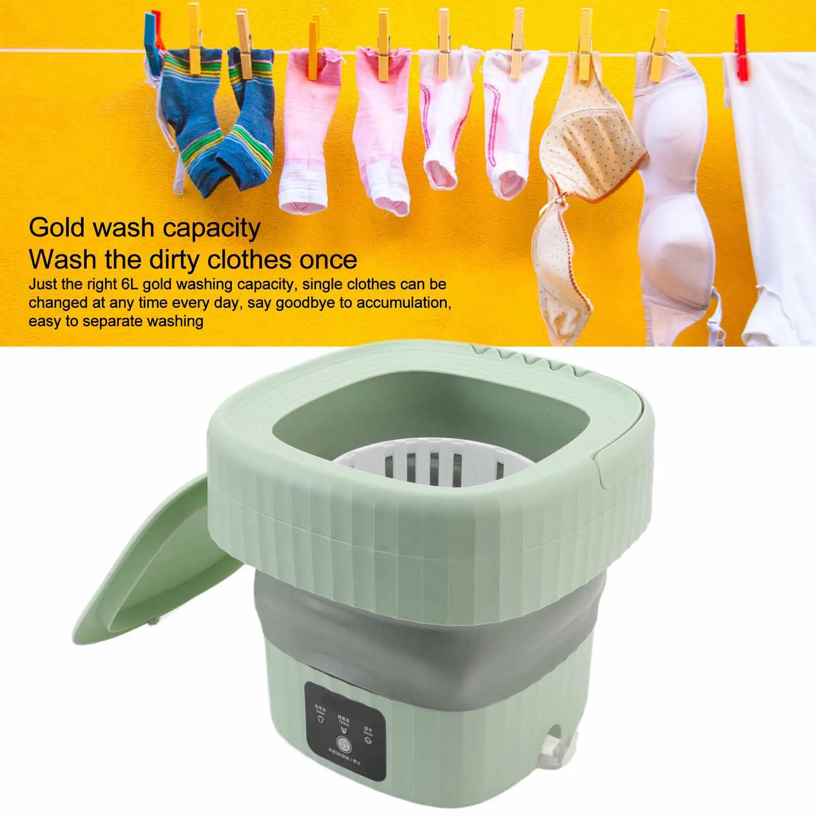 6L Folding Bucket Washing Machine Portable Mini Foldable Washing Machine for Socks Underwear Portable Folding
