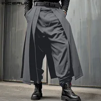 INCERUN 2024 Korean Style New Men's Trousers Pleated Layered Design Pantalons Casual Fashionable Loose Wide Leg Long Pants S-5XL 2