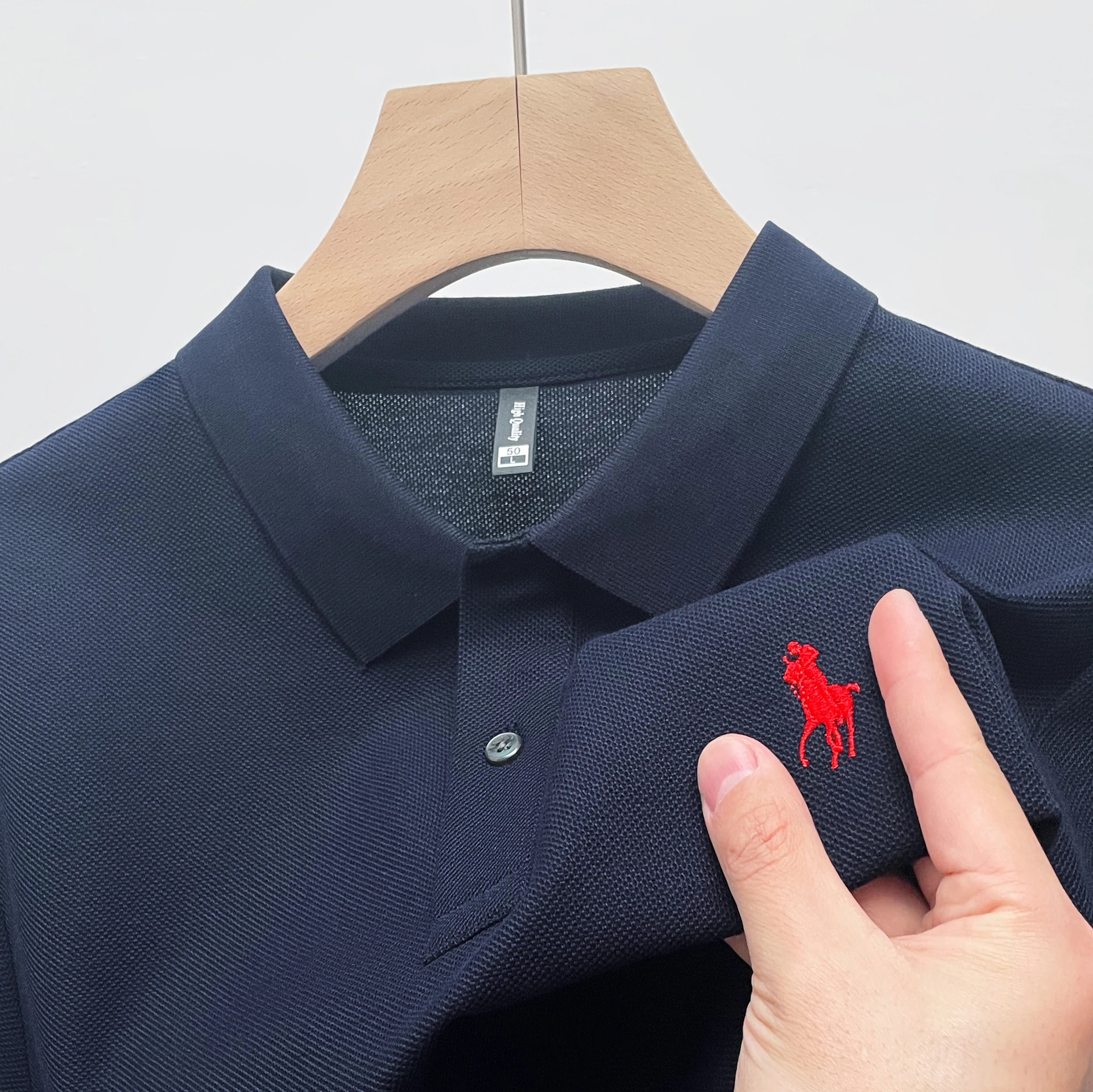

Luxury Brand New Men's Polo Shirt2024Summer Lapel Spur Embroid Half Sleeve 100Cotton T-shirt Korean Exquisite Fashion Men's Wear