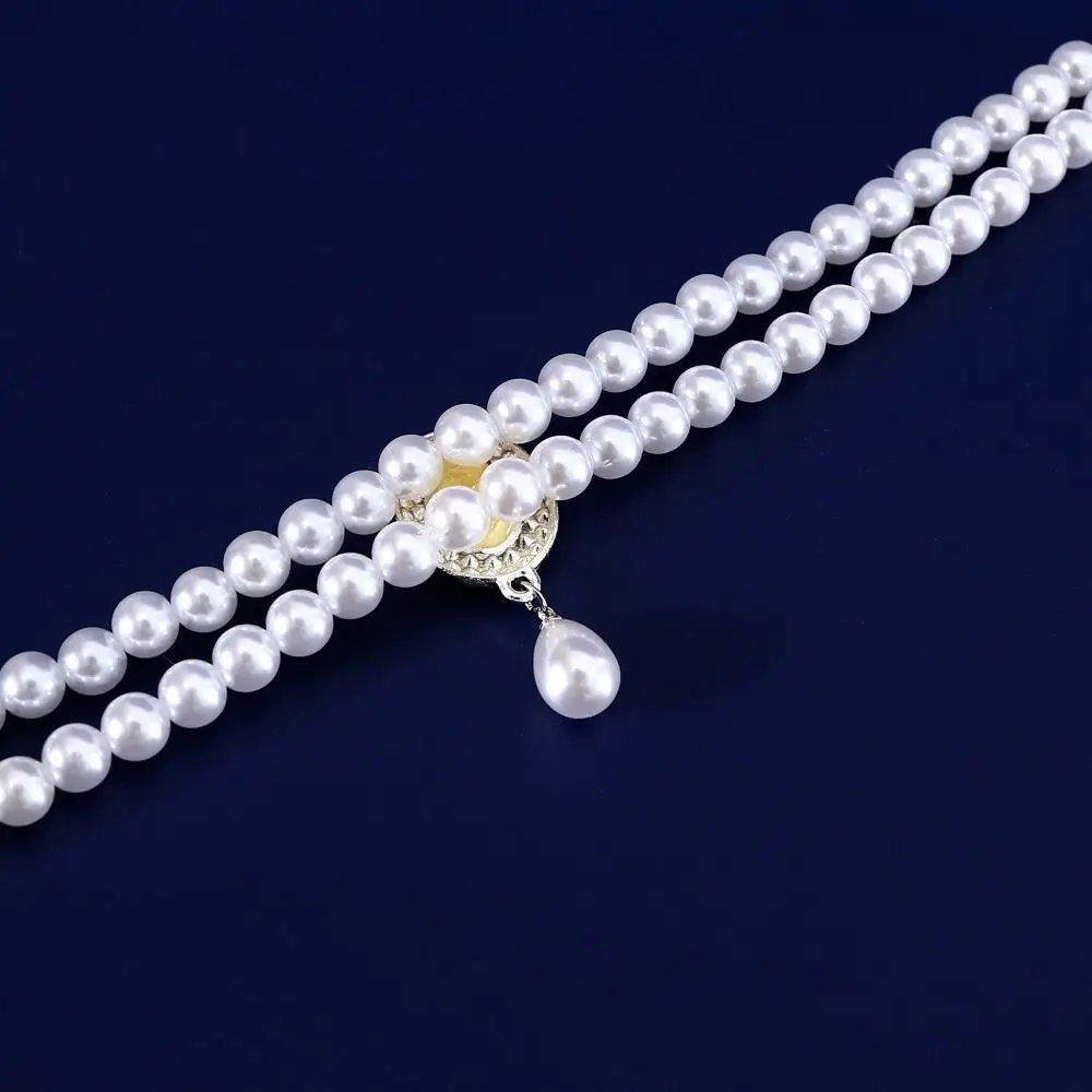 Pet Accessories Double Layer Pearl Pet Necklace Sweet Flower Pendant Cat Neck Chain Adjustable Pet Pearl Collar For Cats Puppy 3