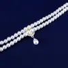 Pet Accessories Double Layer Pearl Pet Necklace Sweet Flower Pendant Cat Neck Chain Adjustable Pet Pearl Collar For Cats Puppy 3