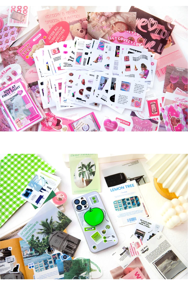 Yoofun 150 teile/los Orignal INS Stil Nette Collage Junk Journal Material Pack Scrapbooking diy Täglichen Leben Kawaii Zeug Aufkleber – Detail 7