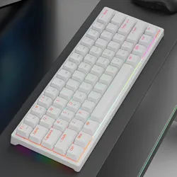Compact RGB Backlit Mechanical Gaming Keyboard - 61 Keys, Red Switches, Wired with Detachable Cable, Hot Swappable Design - Red Switch (MK61-BAI)