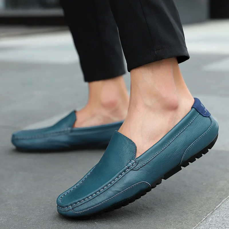 Men's Casual Shoes Soft Sole Mens Loafers Shallow Non Slip Driving Shoes Lightweight Plus Size Men Shoes Leather Tenis Masculino