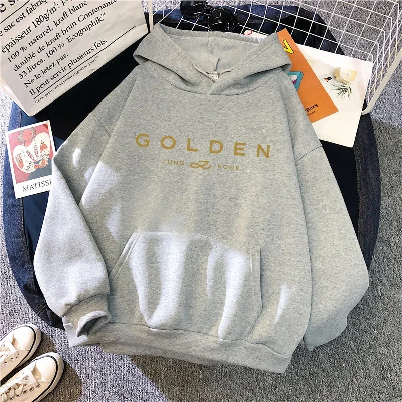 Women's K-pop Jungkook Fans Printed Hoodies – Fashionable Casual Comfort Pullover Sweaters for Fall and Winter