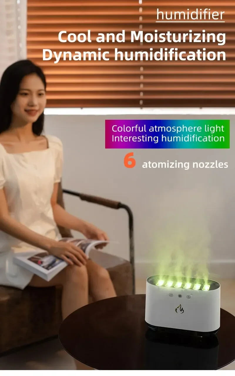 New Desktop 900ML RGB Led Light Humidifier Diffuser Machine Mist Maker Dynamic Music Ultrasound Flame Air Humidifier Home new children s outdoor bubble toys dolphin music bubble machine summer bubble electric toys birthday gifts