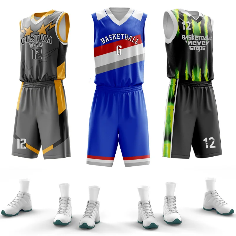 10 Custom Design Basketball Jersey and Short Pack for $70 per uniform