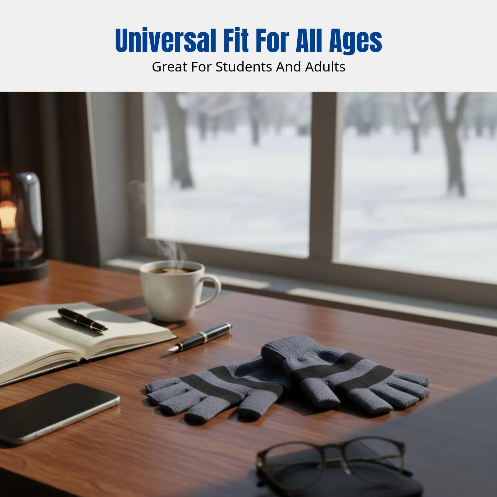 가을 겨울 니트 핑거리스 장갑, 양털 안감, 남녀공용 스트라이프, 따뜻한 반손가락 장갑, 학생 야외 활동, 글쓰기, 사이클링, 운전용