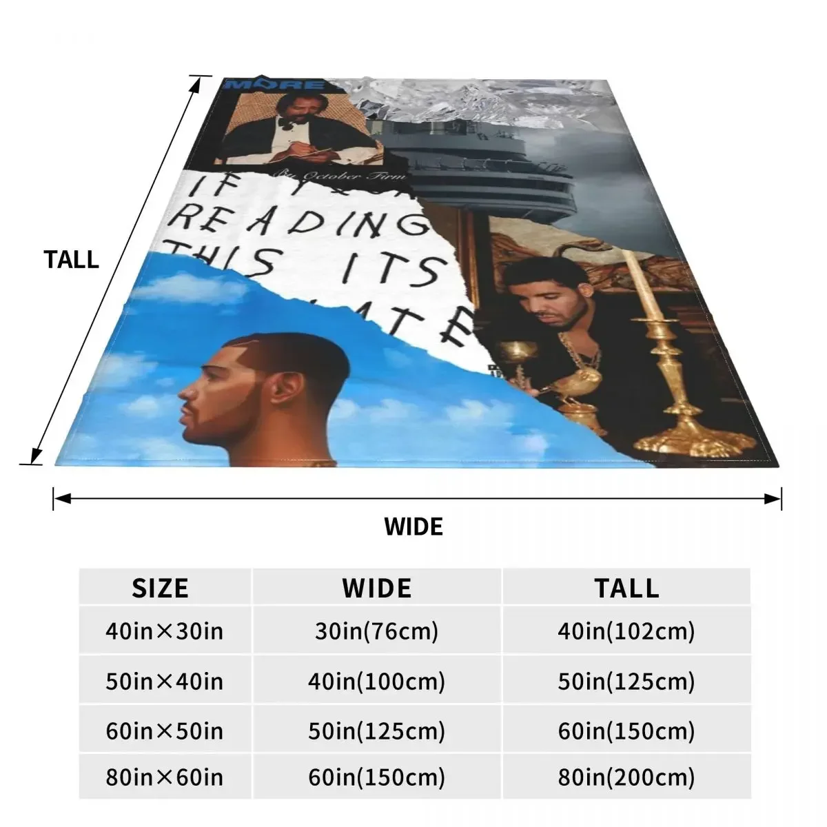 Manta de Collage Drake para el hogar, manta de franela súper suave para dormitorio, álbumes cómodos, rapero decorativo, Drakes, 4