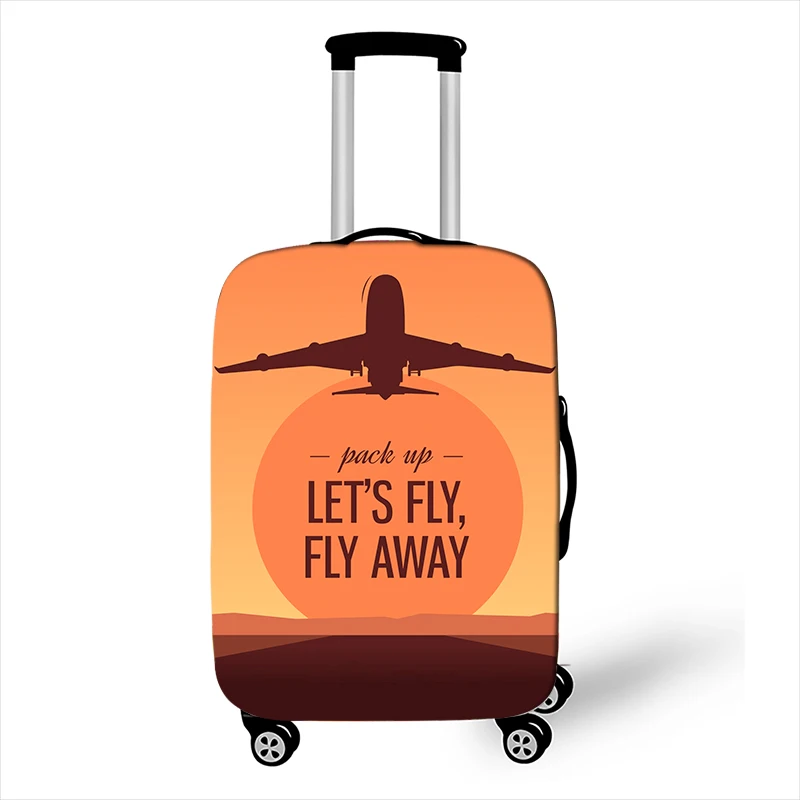 Travel Around The World Suitcase Cover Anti-dust Trolley Case Protective Cover for 18-32 Inch Travel Case Elastic Luggage Covers