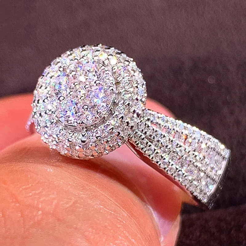 925 Sterling Silver Wedding Accessories Women's Ring Full Paved Shiny CZ Stone Bow Shaped New Designed Lady Fashion Jewelry - 4