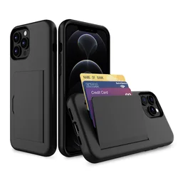 Premium Credit Card Protective Wallet Case – Sleek and Secure Design, Durable Phone Cover for iPhone 7 (Black)