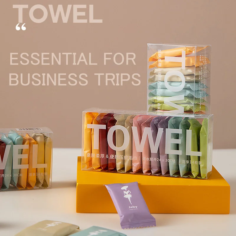 7/14PcsThickened Disposable Compressed Towel Travel Portable Super Absorbent Tissues Tablet Outdoor Cleansing Make Up Tools