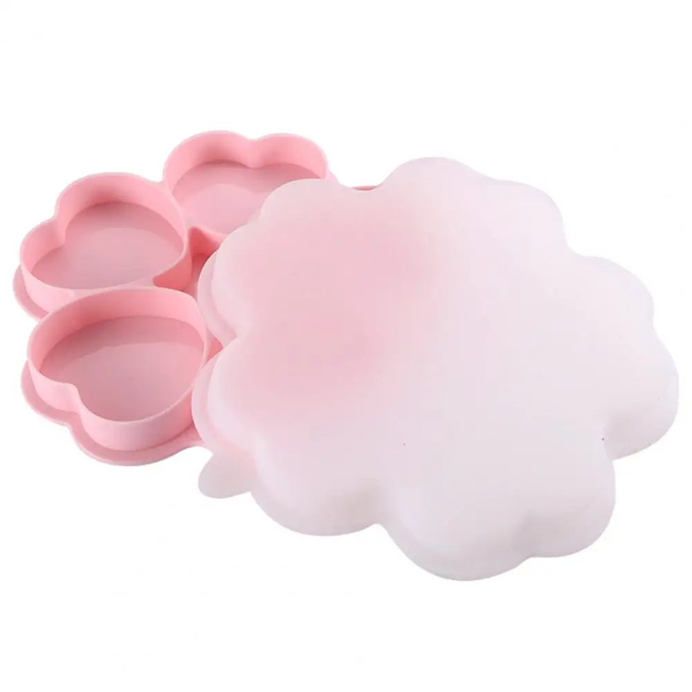 

Burger Patty Mold Versatile Heart-shaped Baking Mold 5-compartment Silicone Mold for Burger Patties Cakes Desserts for Kitchen