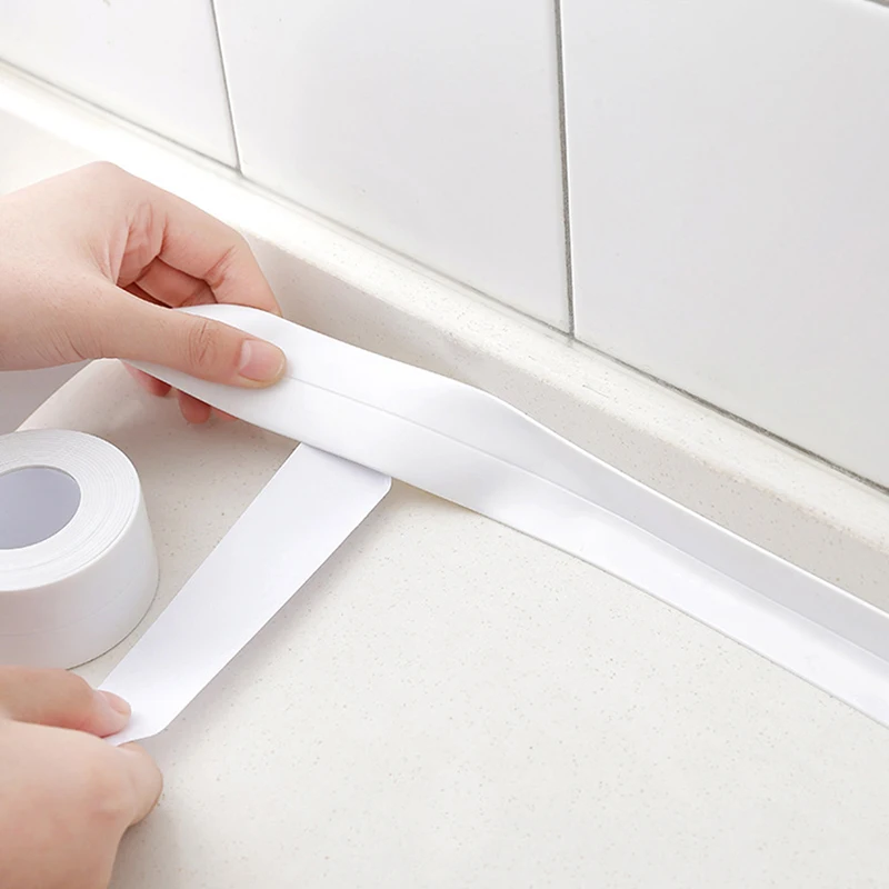 Bath Sealing Tape 100/200/320cm Bathroom Kitchen Self Adhesive Sealing Tape Shower Sink Bath Caulk Strip Waterproof Wall Sticker Sink Edge Tapes