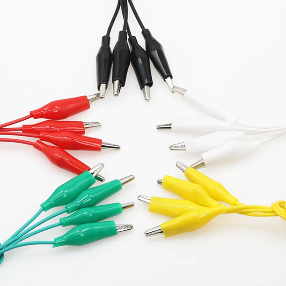 Alligator Clips Electrical Test Leads Double-ended Crocodile Clips Roach Clip Test Jumper Wire 10pcs