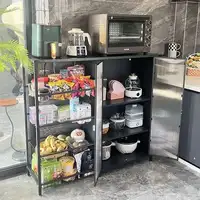 ตู้ครัวที่ทันสมัยเรียบง่ายพร้อมประตูตู้เก็บผักตู้เก็บของอเนกประสงค์ตู้เก็บของหลายชั้น 5