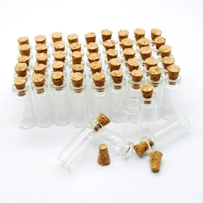 10pcs Cork Stopper Glass Bottles DIY Mini Glass Jars Tiny Clear Vials With Cork For Display Art Crafts Decoration Wedding Part glass bottles mini glass bottles mini perfume bottles