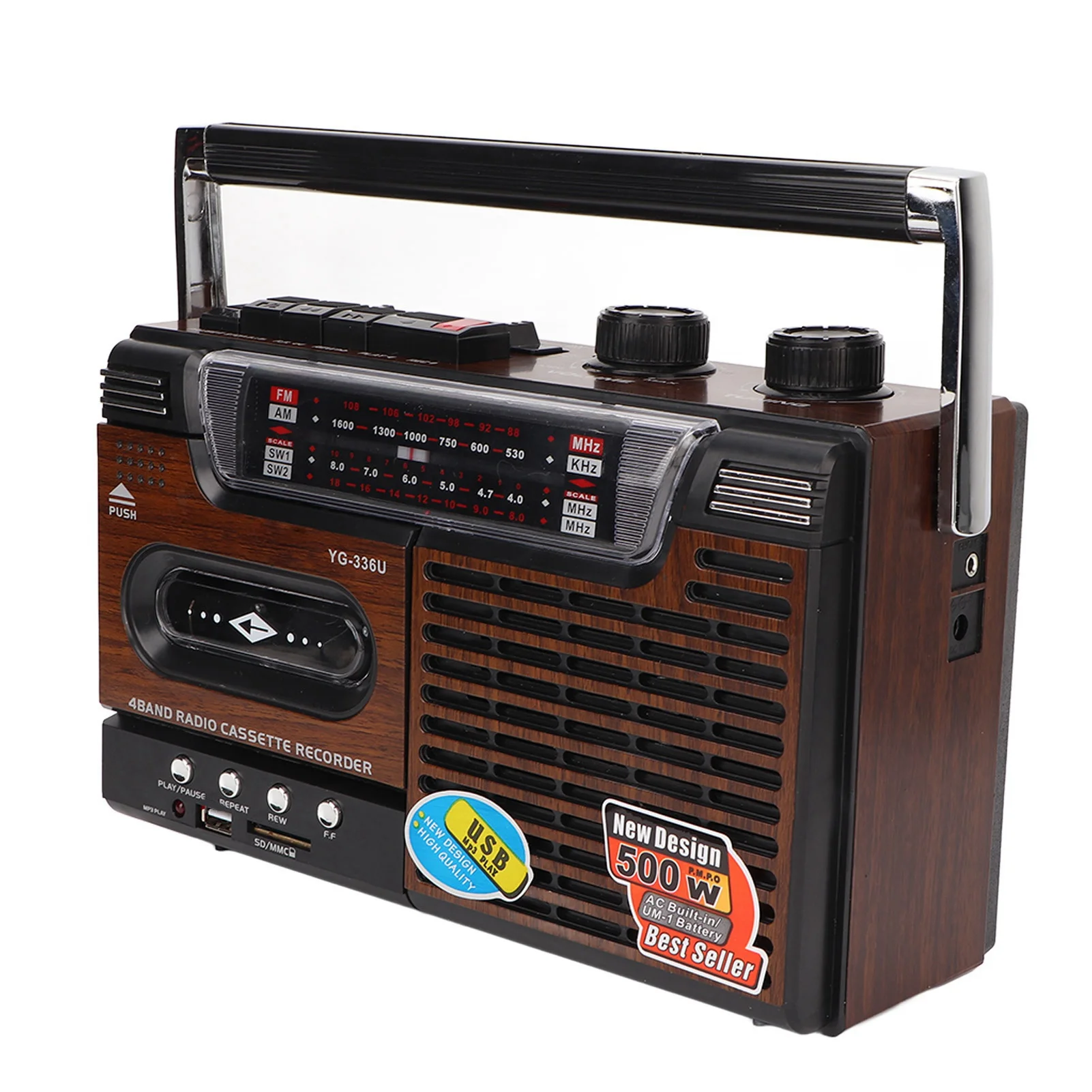 Cassette Player AM FM Radio Support Storage Card Noiseless Multifunctional Portable Strong Cassette Player for Elderly