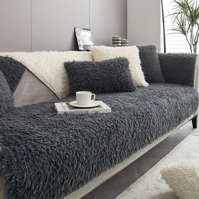 

Fur Sofa Cover Thicken Plush Sofa Cushion Non-slip Sofa Mat Couch Cushion For Living Room Home Decoration Carpet