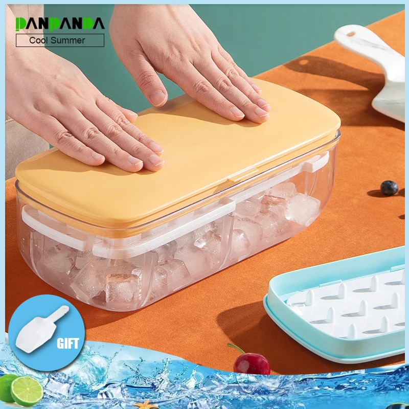 

PANPANDA NEW Silicone Ice Mold creative with cover water box household square shape ice ice box 24/48 blocks