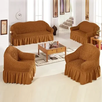 90-360cm Single Universal Stretch Sofa Covers French Rustic Full Set Summer Fabric Skirt Sofa Cover 1/2/3/4 Seater 1