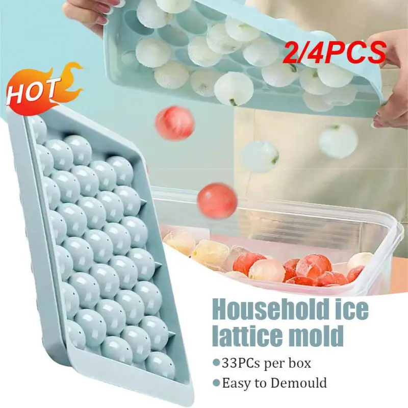 2/4Pcs Bolo Hockey Round Rombo Ice Mold Ice Boll Tray Maker Plastica Ice Mold Ice Ball Mold Food Grade Mold Kitchen