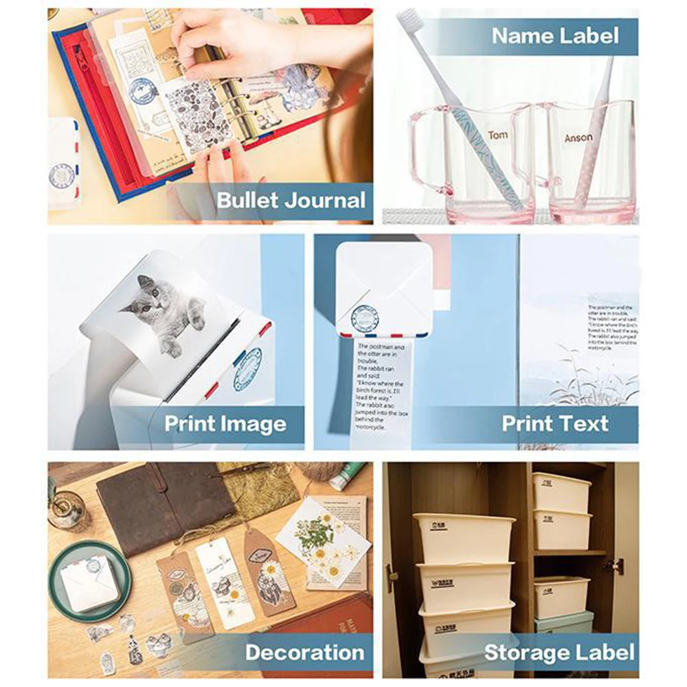 Phomemo 사진 프린터 M02S 300 인치 당 점 53mm 열 종이 DIY 아트 장식 레이블 전화 무선 미니 포켓 Labeler 스티커 인쇄