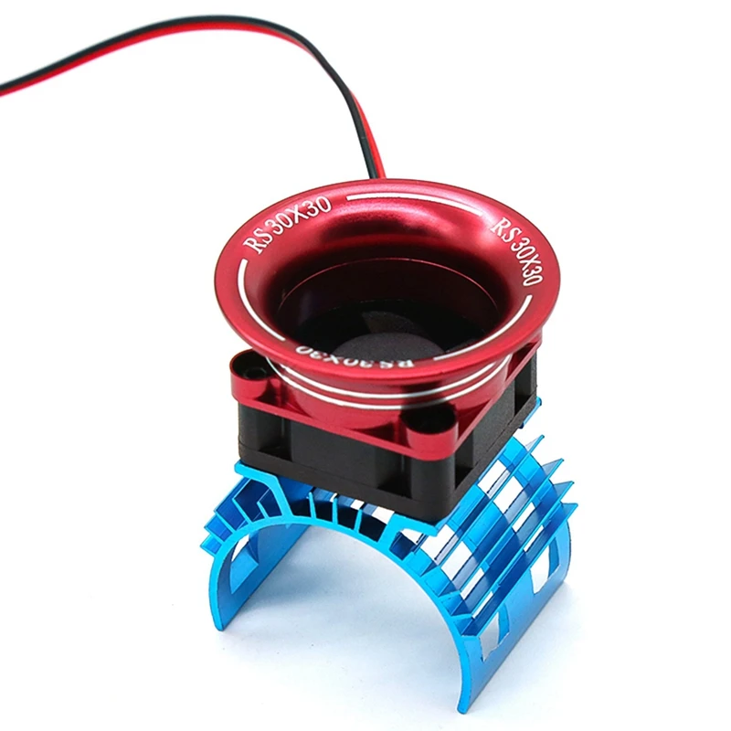 

Motor Heatsink Cover+Cooling Fan for WLtoys A959-B 144001 124019 HSP 1/8 1/10 RC Car 540 550 3650 Size Motor Heat Sink