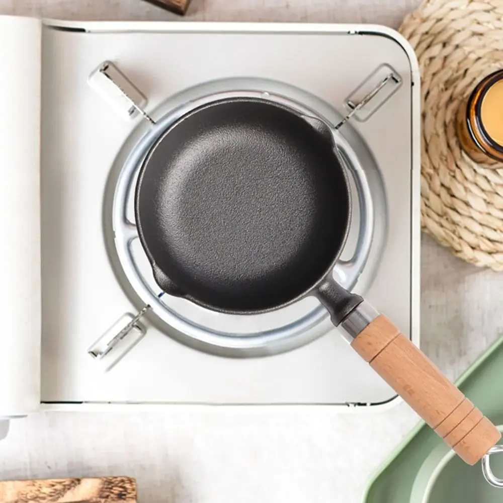 

Iron Omelette Pan Stir-Fry Omelette with Wooden Handle Black Oil Splashing Pot Round Tamagoyaki Pan Smokeless