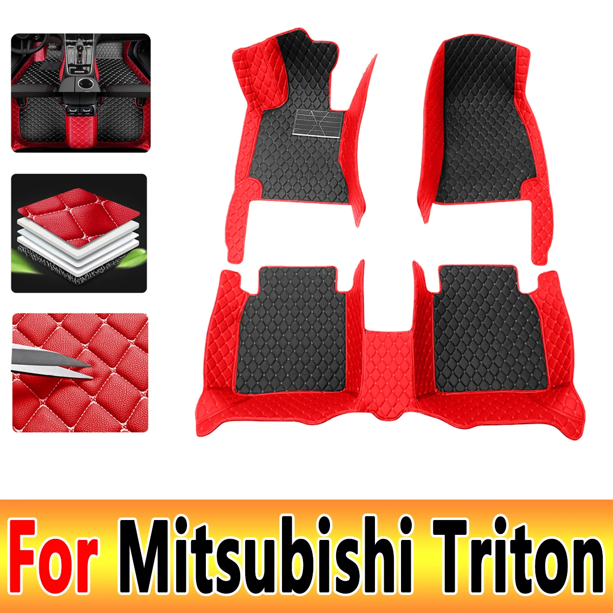 

Car Mats Full Set For Mitsubishi Triton L200 Sportero Hunter Strakar KA 2005~2014 Waterproof Floor Mat Car Accessories Interior