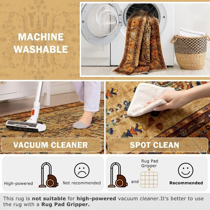 Retro Living Room Carpet Large Area Light Luxury Bedroom Rug Machine Washable Non-slip Sofa Coffee Table Floor Mats Alfombra 러그