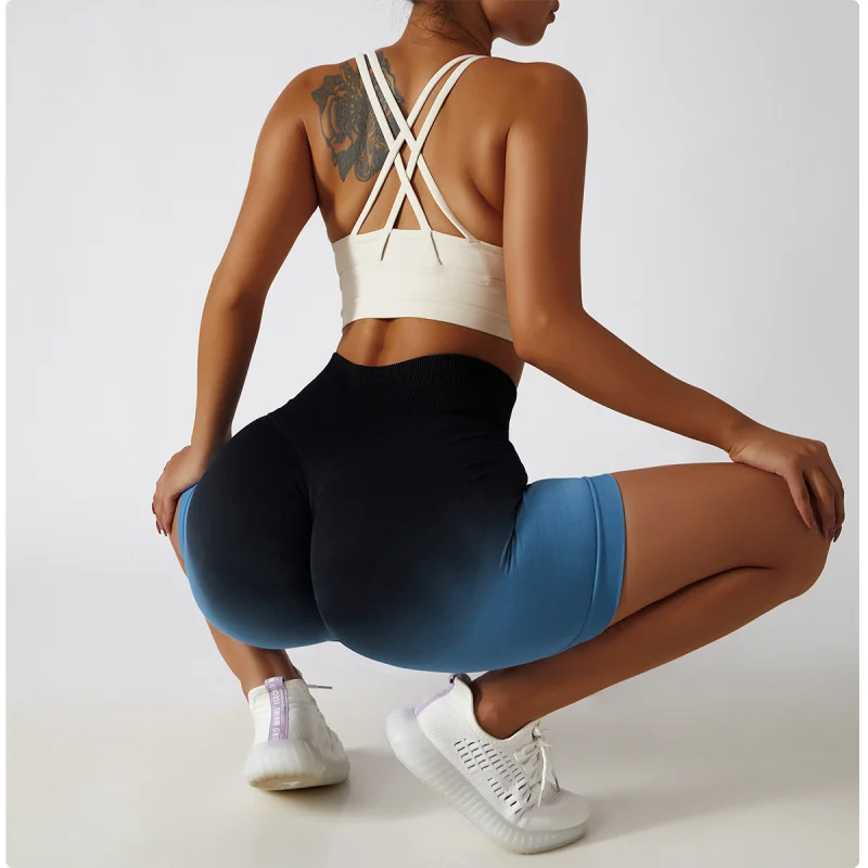 Women Seamless Gym Shorts Hanging Dye High Waist Peach Hip Lift Yoga Sports Tight Shorts Fitness Running Cycling for sports shorts,running shorts,yoga shorts,workout shorts,seamless shorts
