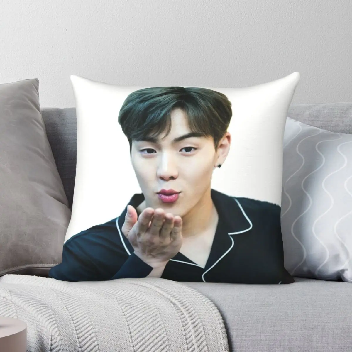 

Shownu Square Pillowcase Polyester Linen Velvet Printed Zip Decor Home Cushion Cover