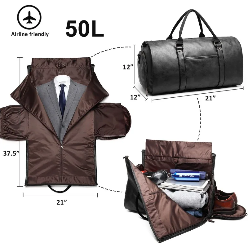 Travel Bags Duffel Bag Clothes Storage Bags Carry on Garment Bags for Travel Mens Suit Bags Shoe Compartment Waterproof
