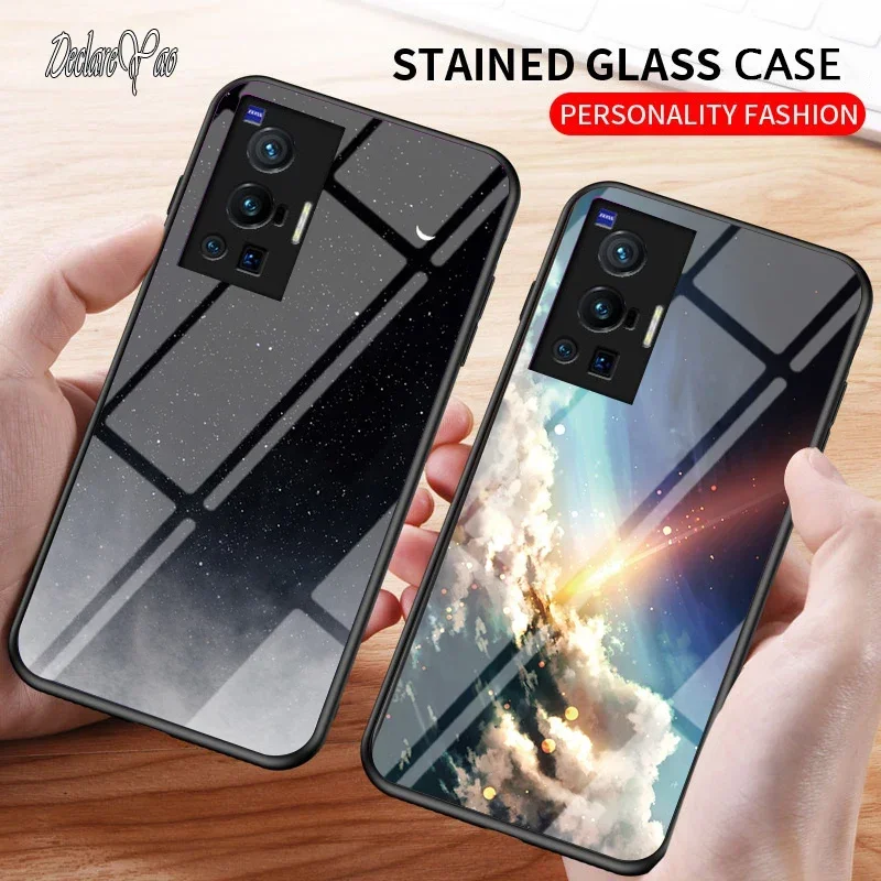 DECLAREYAO Weiche Kante Spiegel Harte Coque Für VIVO X100S X90 Pro Plus X60 X50 X Hinweis T2X X100 Ultra X200 Fall Abdeckung gehärtetem Glas