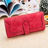 Vintage Frosted Faux Suede Long Wallet Women Matte Leather Lady Purse High Quality Female Wallets Card Holder Clutch Carteras 3