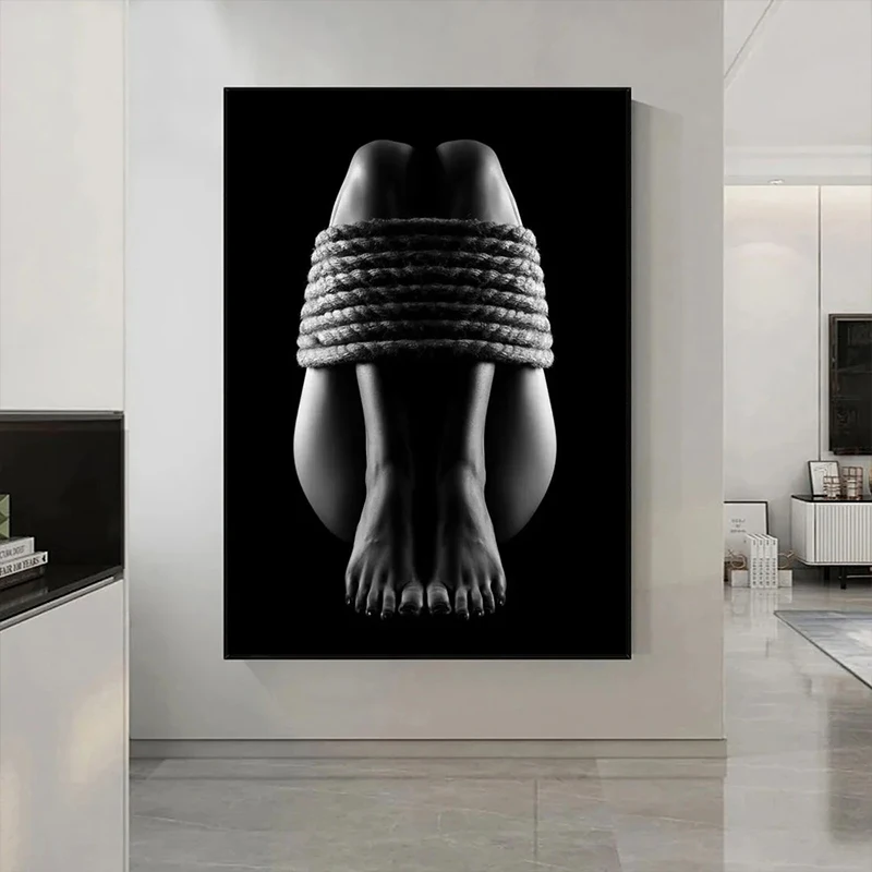 Elegant Monochrome Nude Art Canvas - Bedroom Wall Decor