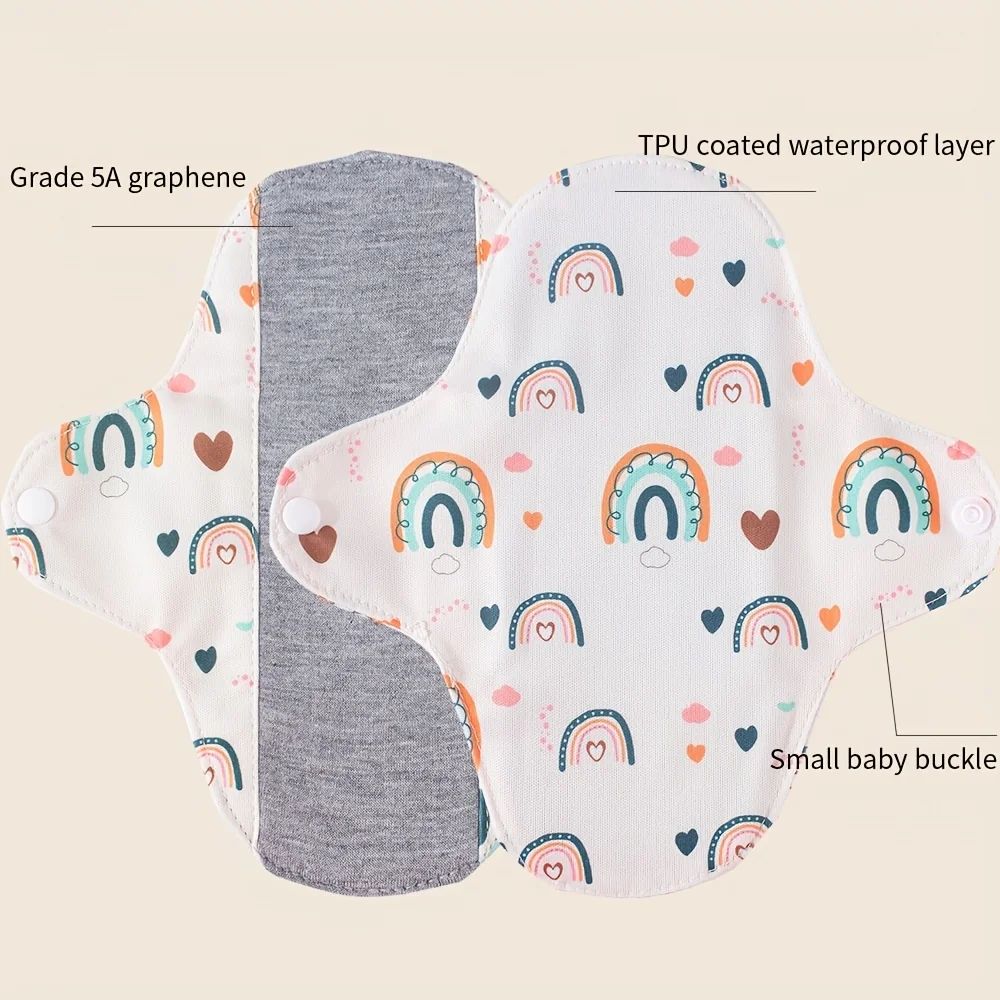 3pcs/Pack Small Reusable Washable Sanitary Pads Graphene Lining Soft Daily Panty Liners Light Flow Incontinence Cotton Pads