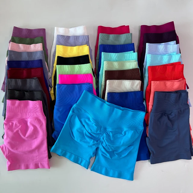 47436-327936.jpg No Logo Shorts Low Ribbed Band Yoga Shorts Seamless Scrunch Bum Workout Gym Shorts Booty Stretch Running Shorts Fitness Clothes