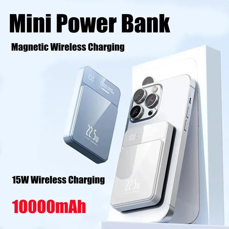 

Macsafe Powerbank Magnetic Power Bank Qi Super Fast Charging 15W Wireless Charger For Iphone Samsung Xiaomi Auxiliary Battery