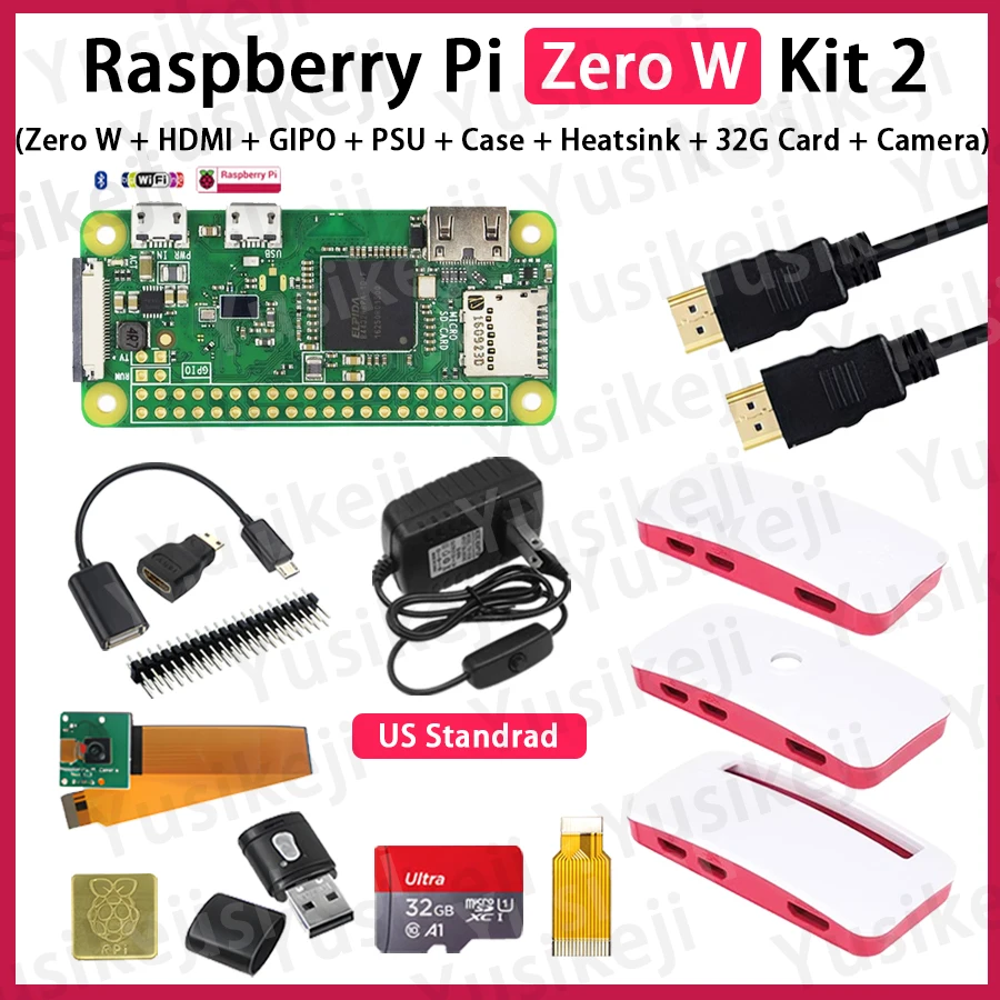 Raspberry Pi Zero W Starter Kit with Accessories and Storage Card