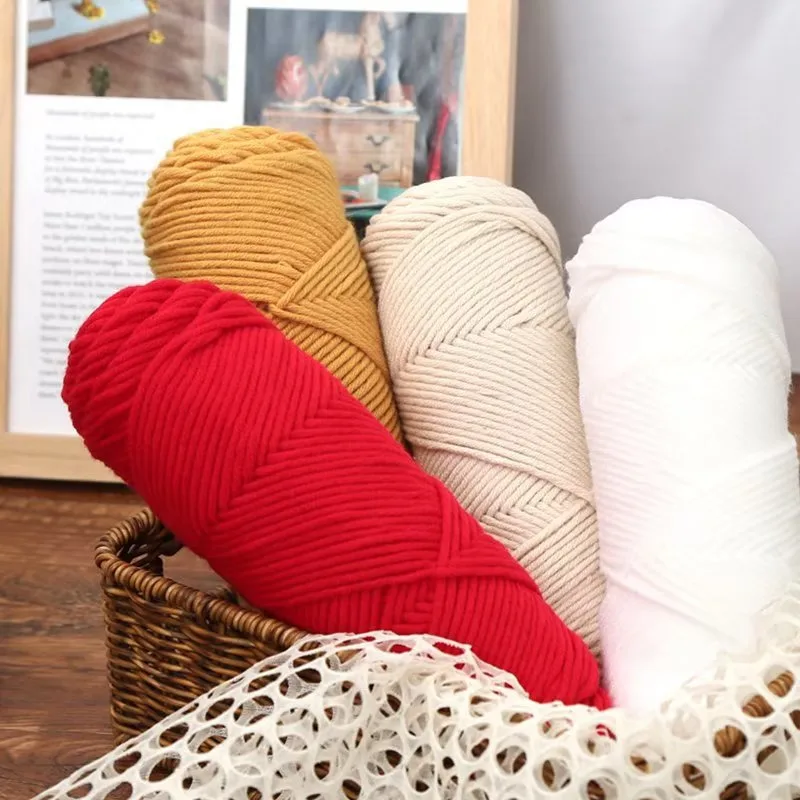 500g Milk Cotton Yarn 5pcs/Lot Soft Handmade Lover Yarn 8 Stands Thick Line Knitting Cotton Thread for DIY Scarf Sweater Hats 5
