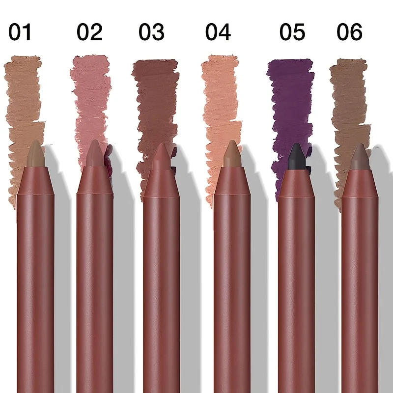 Matte Lip Liner 6 color Waterproof Long-lasting Non-stick Cup Suitable for All Skin Types Easy to Apply