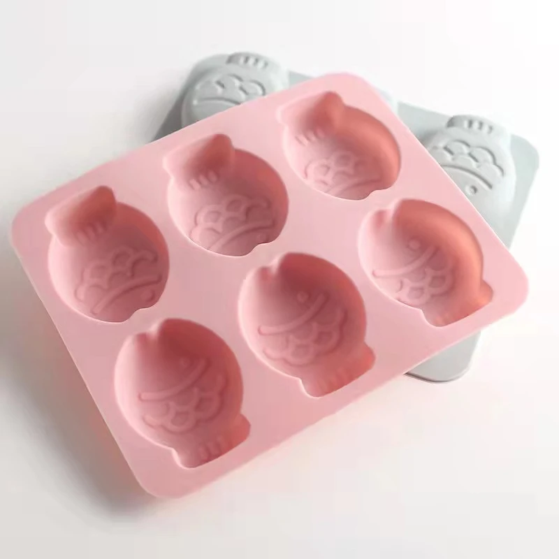 핫세일 실리콘 몰드 수제 비누 DIY 원형 물고기 모양 양초 베이킹 초콜릿 레진 에폭시 공예